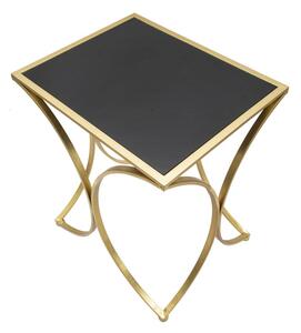 Odkládací stolek Mauro Ferretti Farao 57x46x68 cm, zlatá/černá