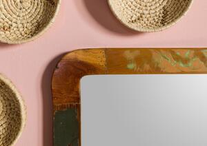 ŠEDESÁTÁ léta Starožitné dřevěné zrcadlo 100x3x80, vícebarevné, lakované