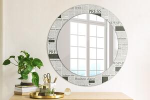 Kulaté dekorativní zrcadlo Vzor z novin