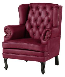 Křeslo CAMBRIDGE Wing chair, pravá kůže, 88x81x105, červené
