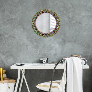 Kulaté dekorační zrcadlo na zeď Psychedelický vzorec mandaly