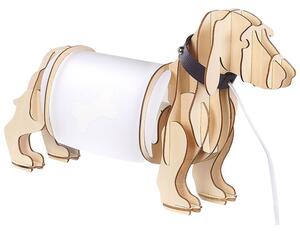 Stolní lampa ve tvaru psa světlé dřevo LOUBIERE