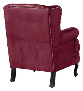 Křeslo CAMBRIDGE Wing chair, pravá kůže, 88x81x105, červené