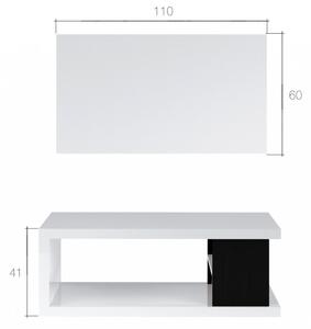 Konferenční stolek Ramen bílo-černý