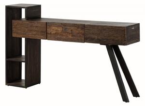 CITY Konzolový stůl akácie /, regenerované dřevo, 160x36,5x97 hnědě lakovaný