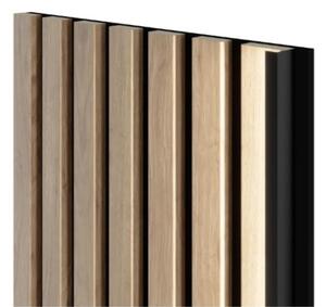 Akustické dekorační panely 7 lamel LED, dub saragossa 3D lamely na filcovém podkladu, rozměr 270 x 30 cm, IMPOL TRADE