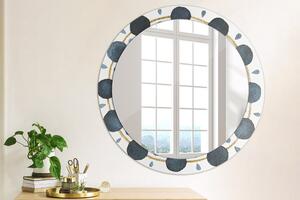 Kulaté zrcadlo rám s potiskem Měsíční mandala