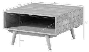 MOSAIC Konferenční stolek Akácie 70x70x40, bílý, lakovaný