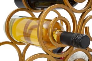 Kovový zlatý stojan na víno Mauro Ferretti Riva 6 lahví 36x17,5x33,5 cm