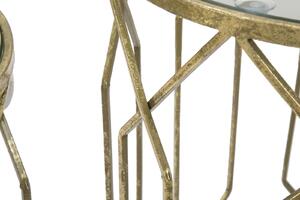 Set 2 ks zlatých odkládacích stolků Mauro Ferretti Turin 42x53-38x47 cm