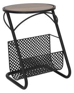 Kulatý odkládací stolek Mauro Ferretti Parko 35x50 cm, černá/hnědá