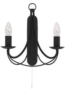 Searchlight 6342-2BK - Nástěnné svítidlo MAYPOLE 2xE14/60W/230V