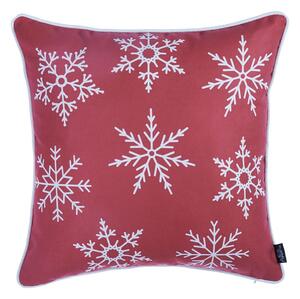 Červený povlak na polštář s vánočním motivem Mike & Co. NEW YORK Honey Snow, 45 x 45 cm