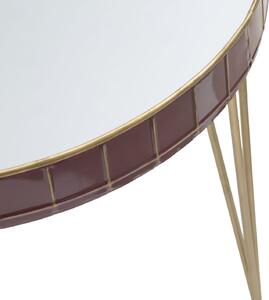 Kulatý odkládací stolek Mauro Ferretti Gori 60X60 cm, zlatá/bordó