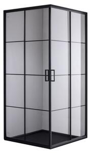 BPS-koupelny Čtvercový sprchový kout HYD-SK32A 80x80 černý/transparent - bez vaničky