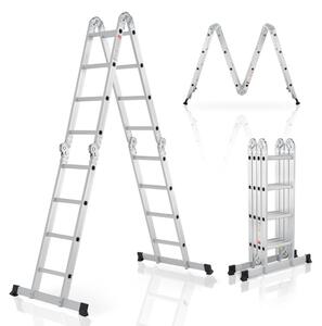 Skládací hliníkový žebřík 4,7 m, 16 příček, nosnost 150 kg