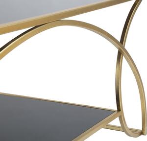 Konferenční stolek Mauro Ferretti Sun 110x60x45 cm, zlatá/černá