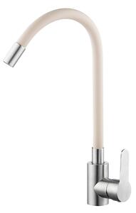 Velazo Dřezová baterie s flexibilním raménkem - VE-8105SBE, béžová/nerez