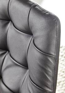 HAMBURG Jídelní židle čalouněná,kůže, černá