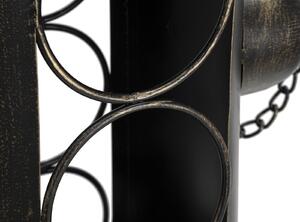 Kovový stojan na lahve Mauro Ferretti Karoma 35x25x50 cm, černá/mosazná