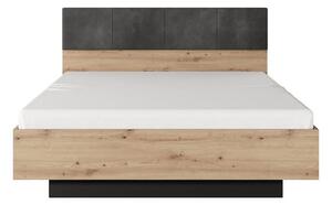 Manželská postel s úložným prostorem 160x200 REFORM - dub artisan / antracitová