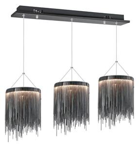 LED Lustr na lanku CASCATA BLACK 3xLED/54W/230V