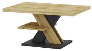 Szynaka Konferenční stolek Cross 90 cm dub Wotan/černý