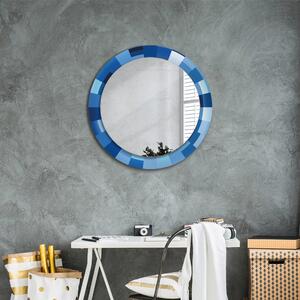 Kulaté zrcadlo rám s potiskem Modrý abstrakt