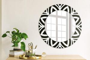Kulaté dekorativní zrcadlo Černá geometrická ozdoba