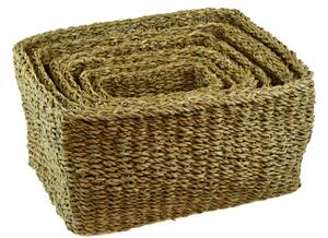Vingo Úložný box z mořské trávy s průhmaty Rozměry (cm): 22x15, v. 12
