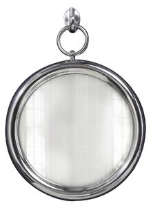 Noble Home Kulaté stříbrné hliníkové závěsné zrcadlo Portio, 30 cm