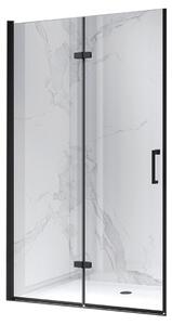 BPS-koupelny Zalamovací otočné sprchové dveře HYD-SD-21B 80 černá/transparent pro instalaci do niky - bez vaničky