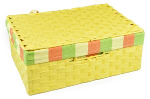 Vingo Úložný box s víkem žlutý Rozměry (cm): 22x15, v. 9