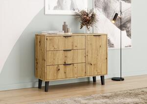 Kombinovaná komoda SITIVE SLIM - dub artisan / černá