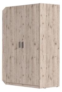 Rohová šatní skříň 117 cm FUNZA 5 - dub wellington