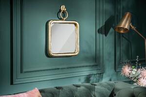 Noble Home Čtvercové zlaté hliníkové závěsné zrcadlo Portio, 28 cm