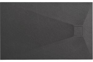 Obdélníková sprchová vanička z SMC kompozitu REA MAGNUM 100x80 cm, černá