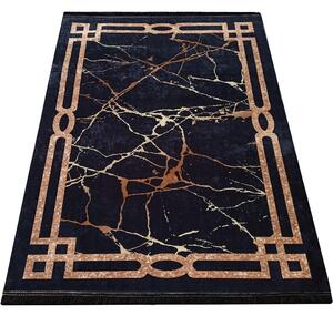 Makro Abra Moderní kusový koberec BLACK and GOLD 10 Klasický černý zlatý Rozměr: 80x150 cm
