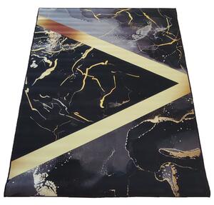 Makro Abra Moderní kusový koberec BLACK and GOLD N 12 Abstraktní Geometrický černý zlatý Rozměr: 80x150 cm