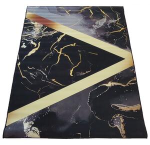 Makro Abra Moderní kusový koberec BLACK and GOLD N 12 Abstraktní Geometrický černý zlatý Rozměr: 80x150 cm