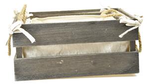 Vingo Dřevěná bedýnka šedé barvy Rozměry (cm): 27x21, v. 13