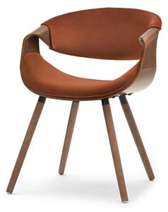 Designová jídelní židle SAROLTA - měděná / ořech