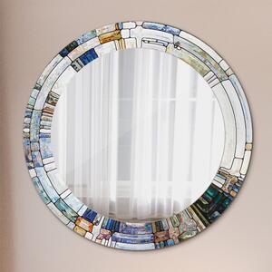Kulaté zrcadlo s potiskem Abstraktní okno vitráže