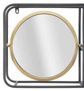 Nástěnné kulaté zrcadlo s policemi Mauro Ferretti Ghezzi, 74,5x12x35 cm