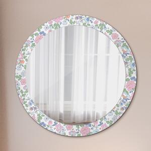 Kulaté zrcadlo s potiskem Jemné květiny