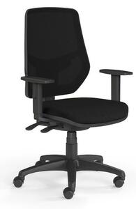 Kancelářská židle LEX se síťovaným opěrákem a s područkami černá