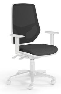 Kancelářská židle LEX se síťovaným opěrákem a s područkami šedá