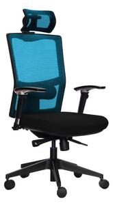 Ergonomická židle X5 s opěrkou hlavy a područkami Modrá