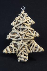 Vingo Proutěná ozdoba vánoční stromeček šedý 2 ks - 5x15cm