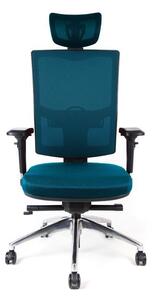 Ergonomická židle X5 s opěrkou hlavy a područkami Modrá